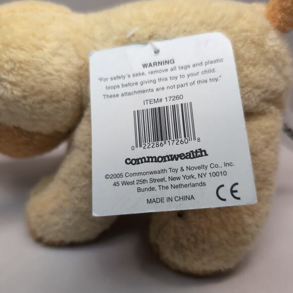 Commonwealth Plush Puppy Dog Brown Tan Stuffed Animal with Tag 2005 - Picture 7 of 9